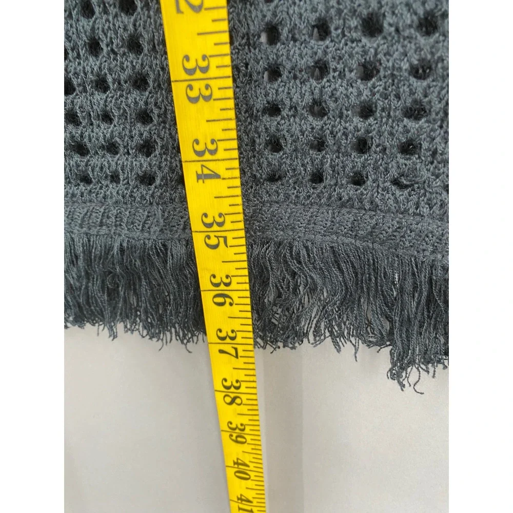Emma & Posh Crochet Knit Midi Skirt Womens XL Black Fringe‎ Boho Beach Coverup